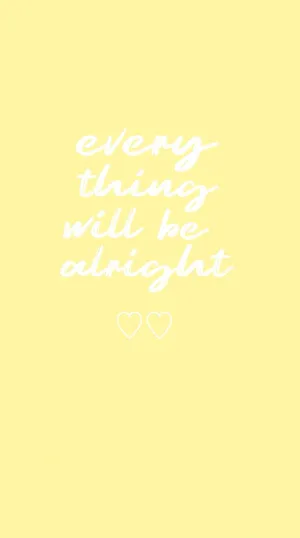 Cute Pastel Yellow Aesthetic Hearts Quote Wallpaper