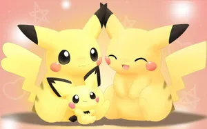 Cute Pichu Graphic Design Wallpaper