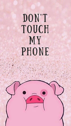 Cute Pig Don't Touch My Phone Wallpaper