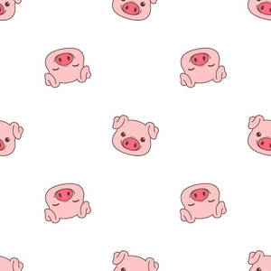 Cute Pig Head Pattern Wallpaper