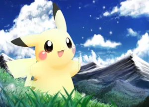 Cute Pikachu In The Mountains Wallpaper