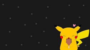 Cute Pikachu With Popsicle Wallpaper