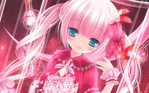 Cute Pink Anime Girl Smile Wallpaper