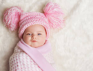 Cute Pink Baby Girl Wrap Wallpaper