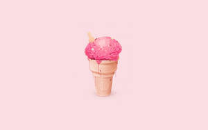 Cute Pink Brain Ice Cream Wallpaper
