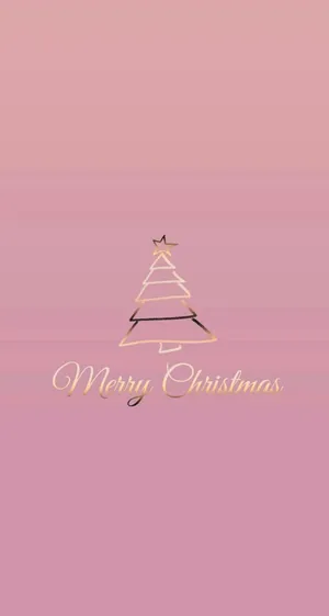Cute Pink Christmas Greeting In Gold Font Wallpaper
