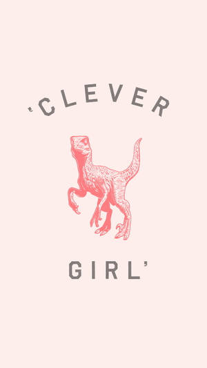 Cute Pink Dinosaur Clever Girl Wallpaper