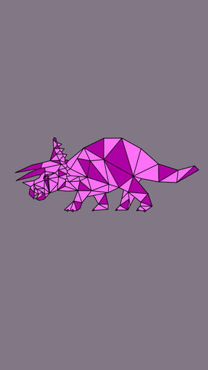 Cute Pink Dinosaur Geometric Styracosaurus Wallpaper