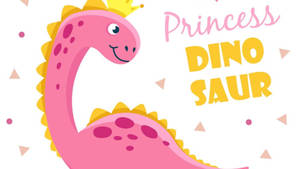 Cute Pink Dinosaur Golden Spikes Princess Wallpaper