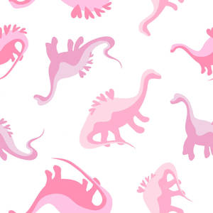 Cute Pink Dinosaur Heart Spikes Wallpaper