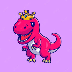 Cute Pink Dinosaur King T-rex Wallpaper