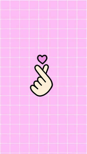 Cute Pink Finger Heart Wallpaper