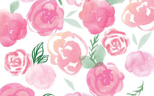 Cute Pink Floral Painting Wallpaper
