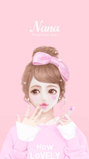 Cute Pink Girl Bow Wallpaper