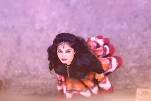 Cute Pink Girl Top View Wallpaper