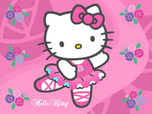 Cute Pink Hello Kitty Ballerina Dancer Wallpaper