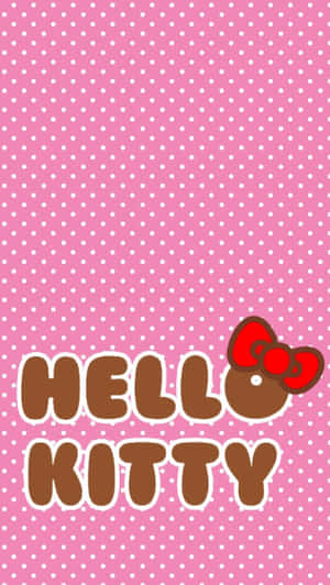 Cute Pink Hello Kitty Dotted Backdrop Wallpaper