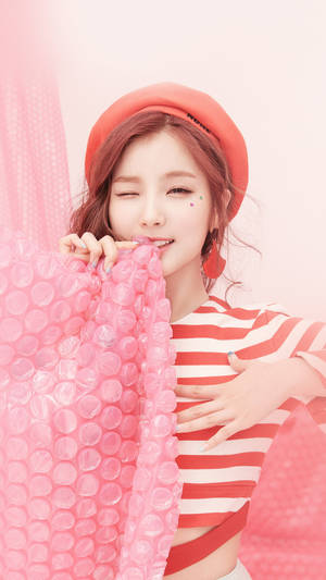 Cute Pink K-pop Girl Wallpaper