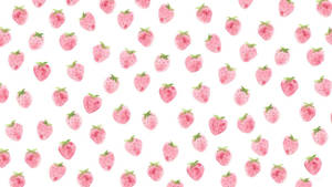 Cute Pink Strawberry Painting Wallpaper