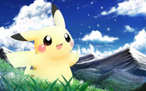 Cute Pokemon Pikachu In Nature Wallpaper