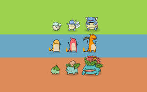 Cute Pokemon Starters Evolution Wallpaper
