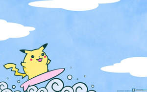 Cute Pokemon Surfing Pikachu Wallpaper