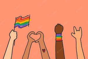 Cute Pride Raising Hand Wallpaper