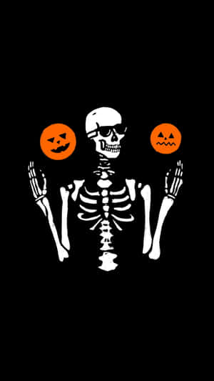 Cute Pumpkin Iphone Skeleton Wallpaper