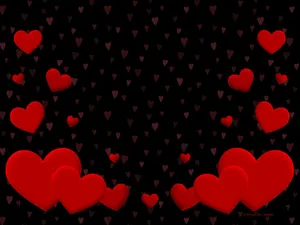Cute Red And Black Love Heart Wallpaper