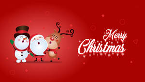 Cute Red Christmas Background Wallpaper