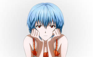 Cute Rei On Summer Wear Evangelion Wallpaper