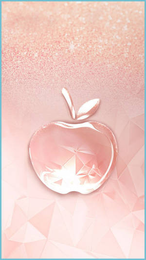 Cute Rose Gold Crystal Apple Wallpaper