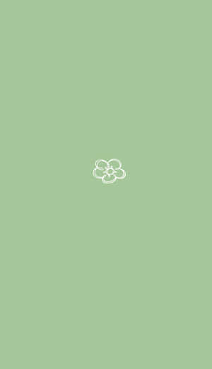 Cute Sage Green Drawn In White Ink Wallpaper