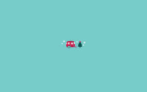 Cute Simple Christmas Cart Wallpaper