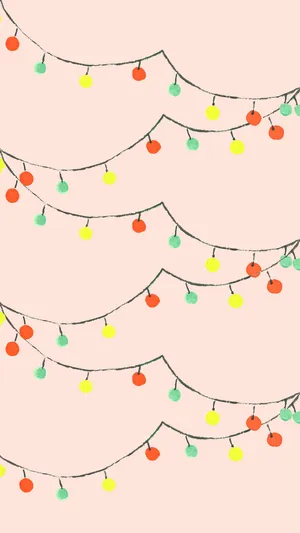 Cute Simple Christmas String Lights Wallpaper