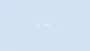 Cute Simple White Line Wave Aesthetic Desktop Wallpaper