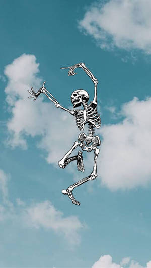 Cute Skeleton In The Sky Wallpaper