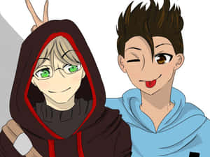 Cute Skeppy And Badboyhalo Wallpaper