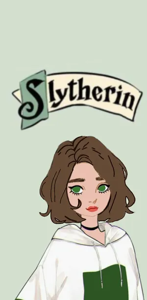 Cute Slytherin Short Haired Girl Wallpaper