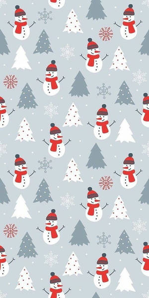 Cute Snowmen Christmas Pattern Wallpaper