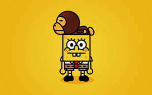 Cute Spongebob Bape Logo Wallpaper