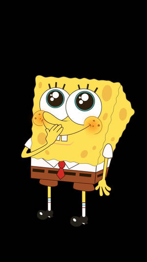 Cute Spongebob Cartoon With Flushed Cheeks Wallpaper