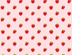Cute Strawberry Fruits In Pattern Wallpaper