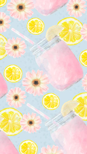 Cute Summer Pink Lemonade Wallpaper