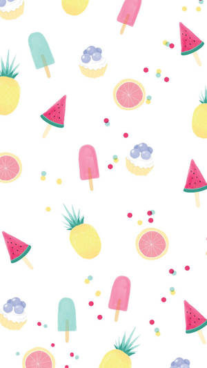 Cute Summer Popsicle Pattern Wallpaper