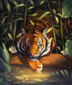 Cute Tiger Cartoon Wallpaper