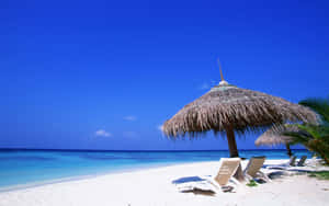 Cute Tropical Island Beach Chair Wallpaper