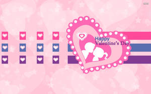 Cute Valentine's Day Heart Squares Wallpaper