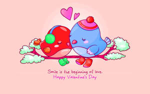 Cute Valentine's Day Love Birds Wallpaper