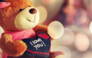 Cute Valentine's Day Teddy Bear Wallpaper